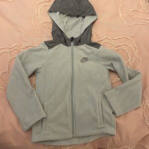 Kids Nike zip up fleece with windbreaker hood size 7